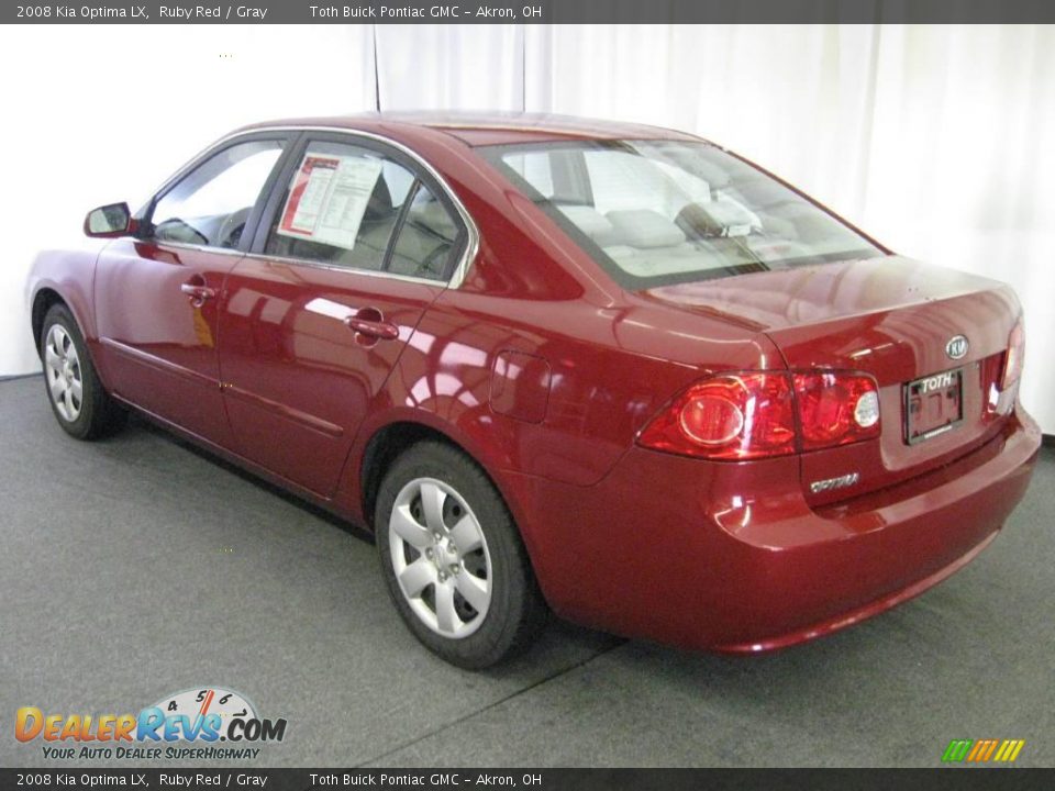2008 Kia Optima LX Ruby Red / Gray Photo #4