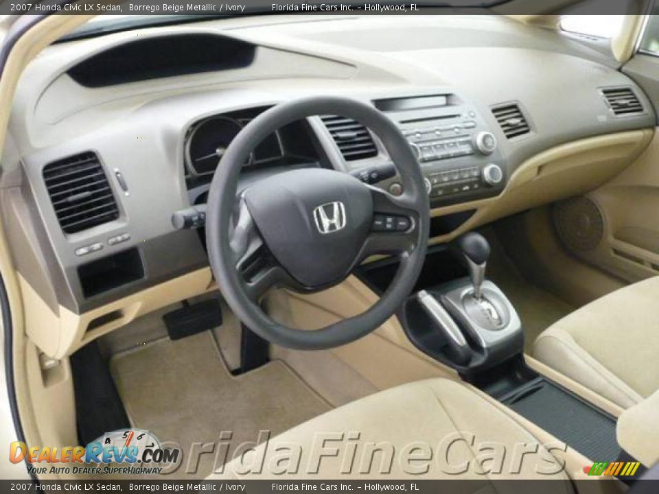 2007 Honda Civic LX Sedan Borrego Beige Metallic / Ivory Photo #12