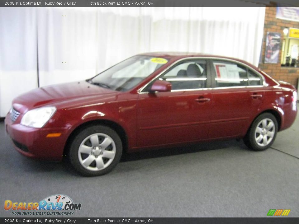 2008 Kia Optima LX Ruby Red / Gray Photo #6