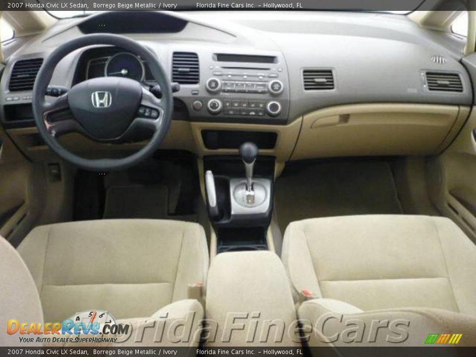 2007 Honda Civic LX Sedan Borrego Beige Metallic / Ivory Photo #16