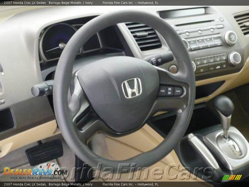 2007 Honda Civic LX Sedan Borrego Beige Metallic / Ivory Photo #17