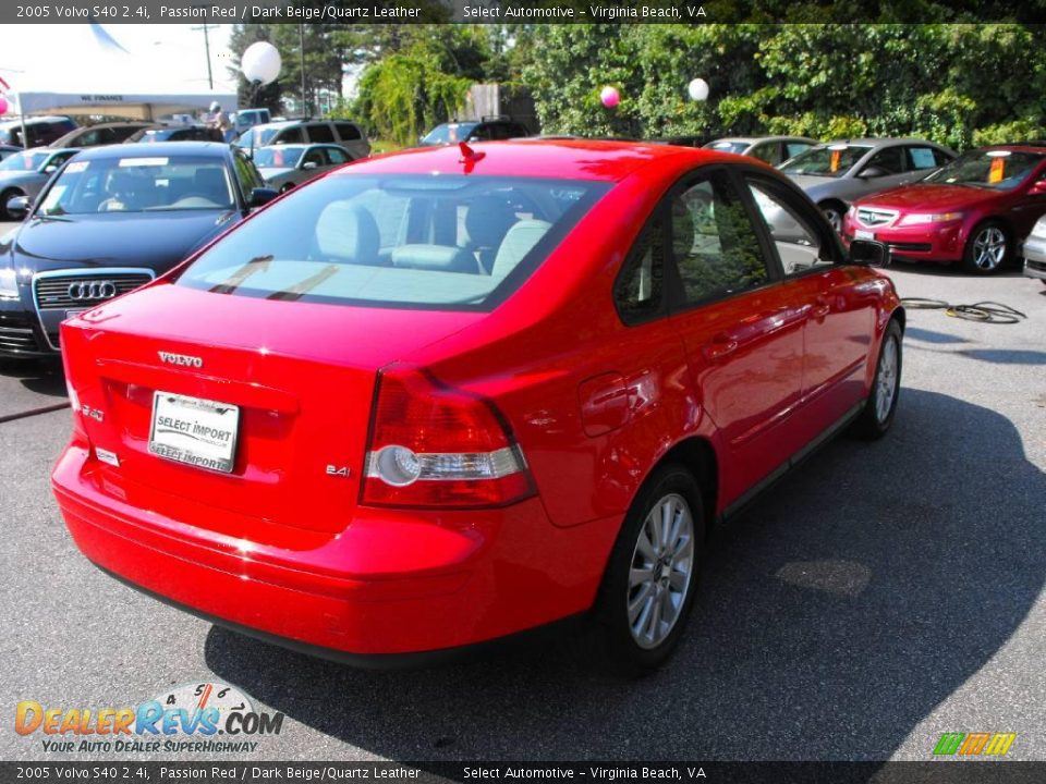2005 Volvo S40 2.4i Passion Red / Dark Beige/Quartz Leather Photo #5