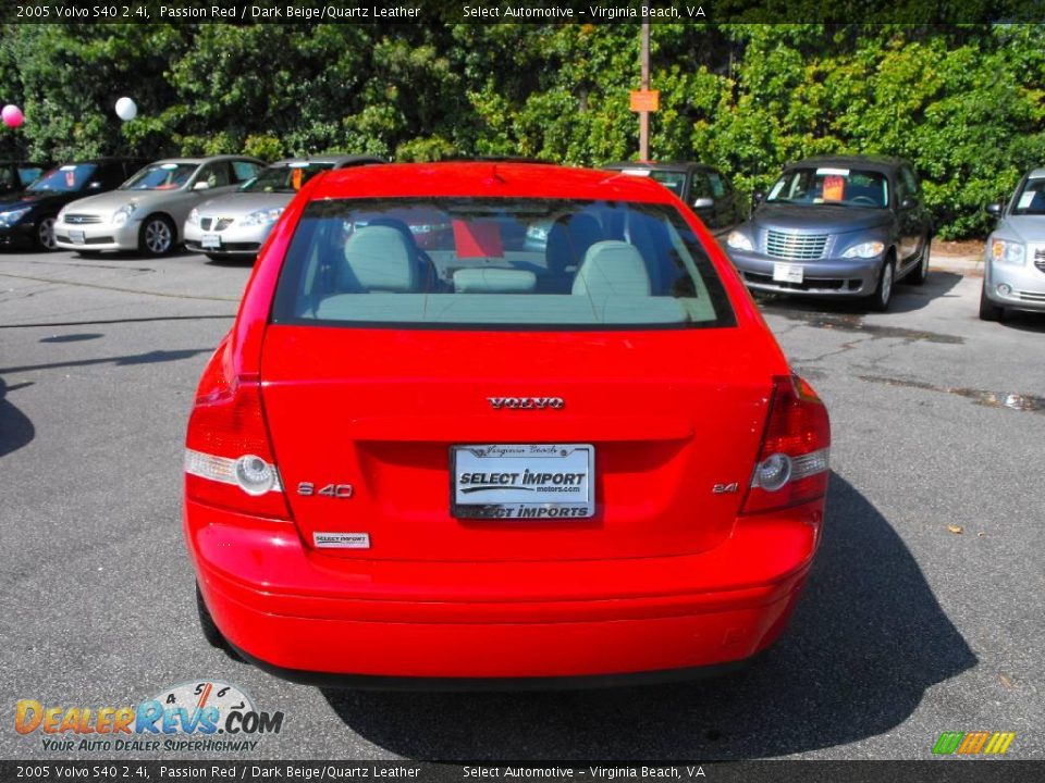 2005 Volvo S40 2.4i Passion Red / Dark Beige/Quartz Leather Photo #6