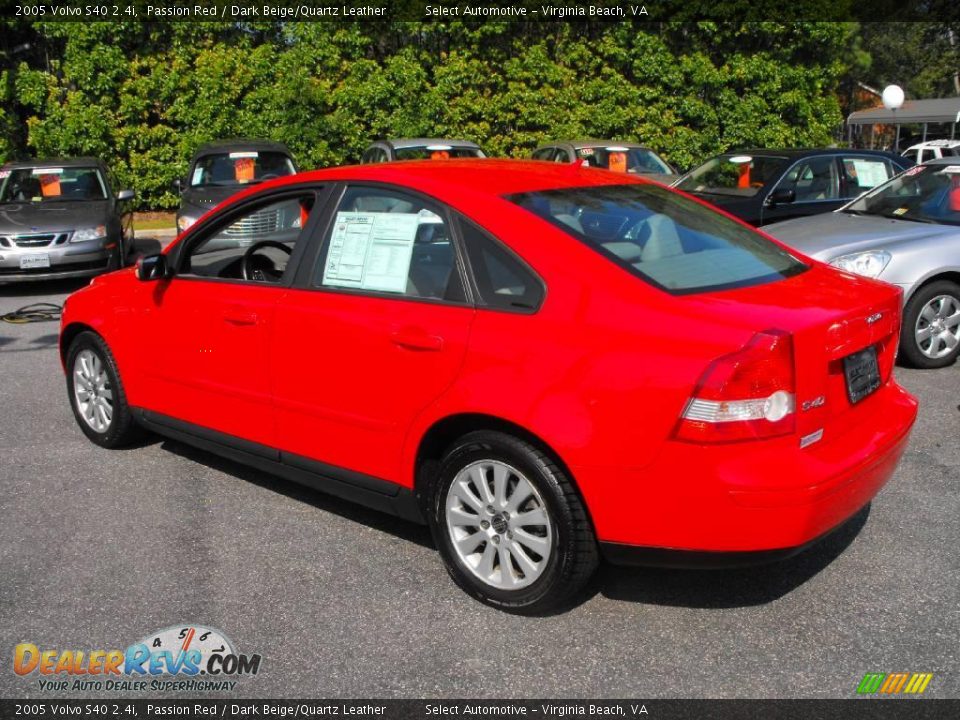 2005 Volvo S40 2.4i Passion Red / Dark Beige/Quartz Leather Photo #7