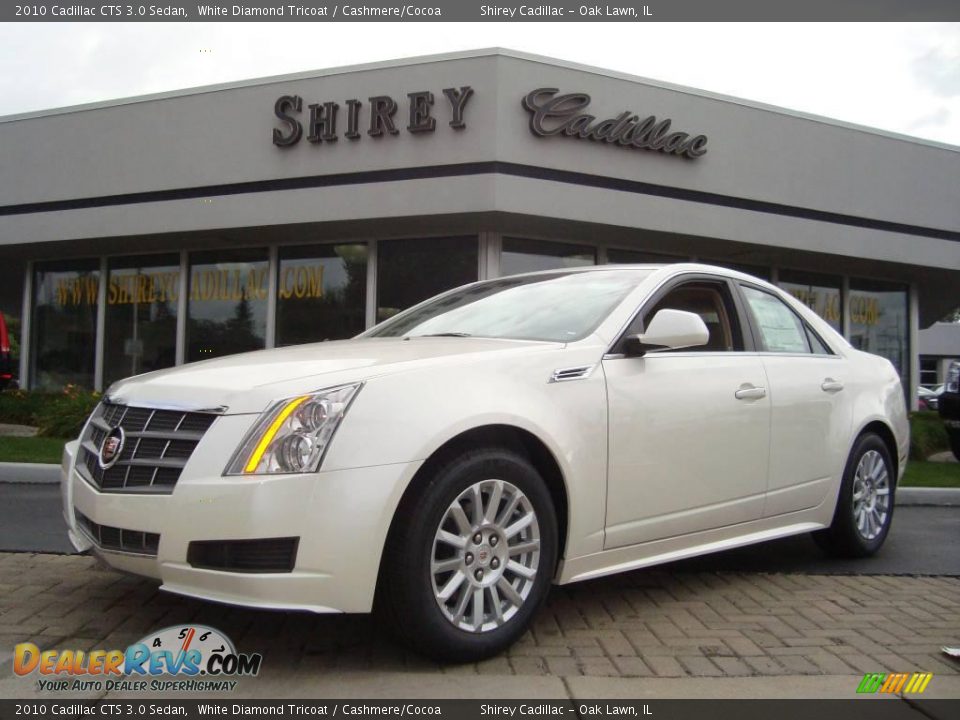 2010 Cadillac CTS 3.0 Sedan White Diamond Tricoat / Cashmere/Cocoa Photo #1