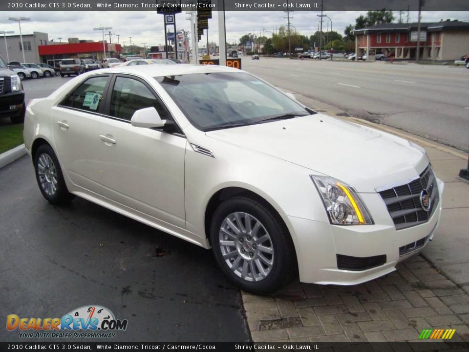 2010 Cadillac CTS 3.0 Sedan White Diamond Tricoat / Cashmere/Cocoa Photo #3