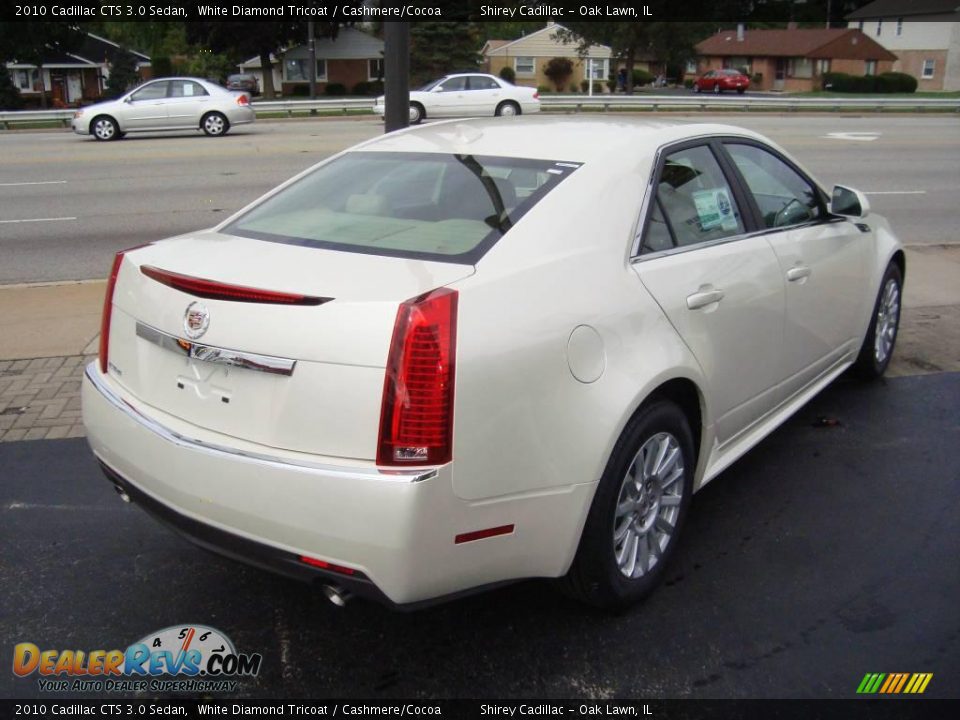 2010 Cadillac CTS 3.0 Sedan White Diamond Tricoat / Cashmere/Cocoa Photo #4