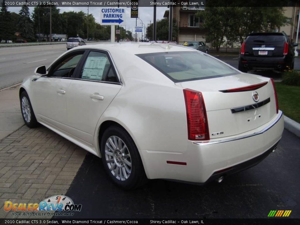 2010 Cadillac CTS 3.0 Sedan White Diamond Tricoat / Cashmere/Cocoa Photo #6