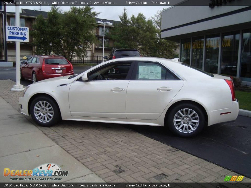 2010 Cadillac CTS 3.0 Sedan White Diamond Tricoat / Cashmere/Cocoa Photo #7