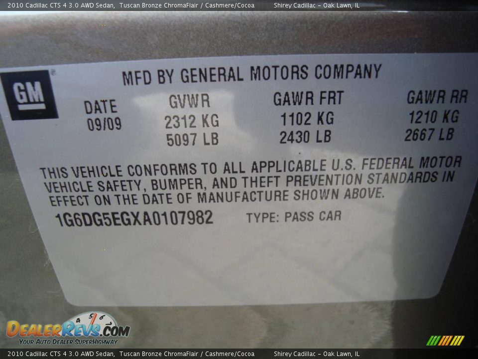 2010 Cadillac CTS 4 3.0 AWD Sedan Tuscan Bronze ChromaFlair / Cashmere/Cocoa Photo #19