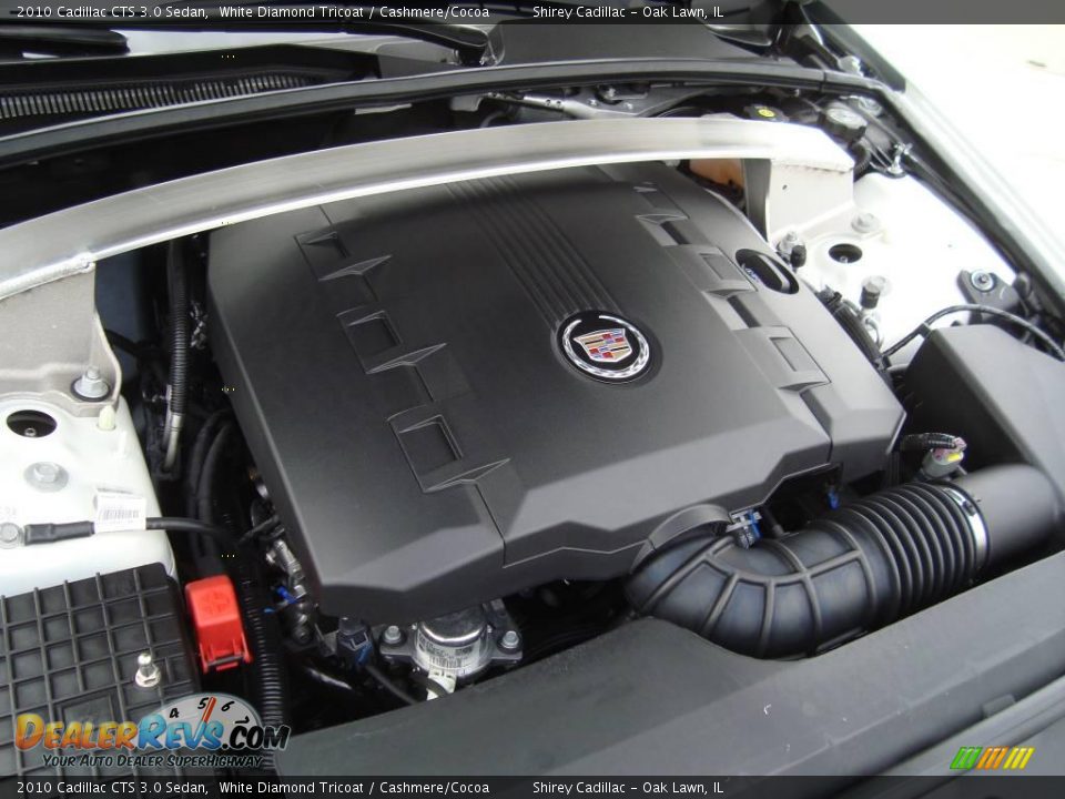2010 Cadillac CTS 3.0 Sedan White Diamond Tricoat / Cashmere/Cocoa Photo #14