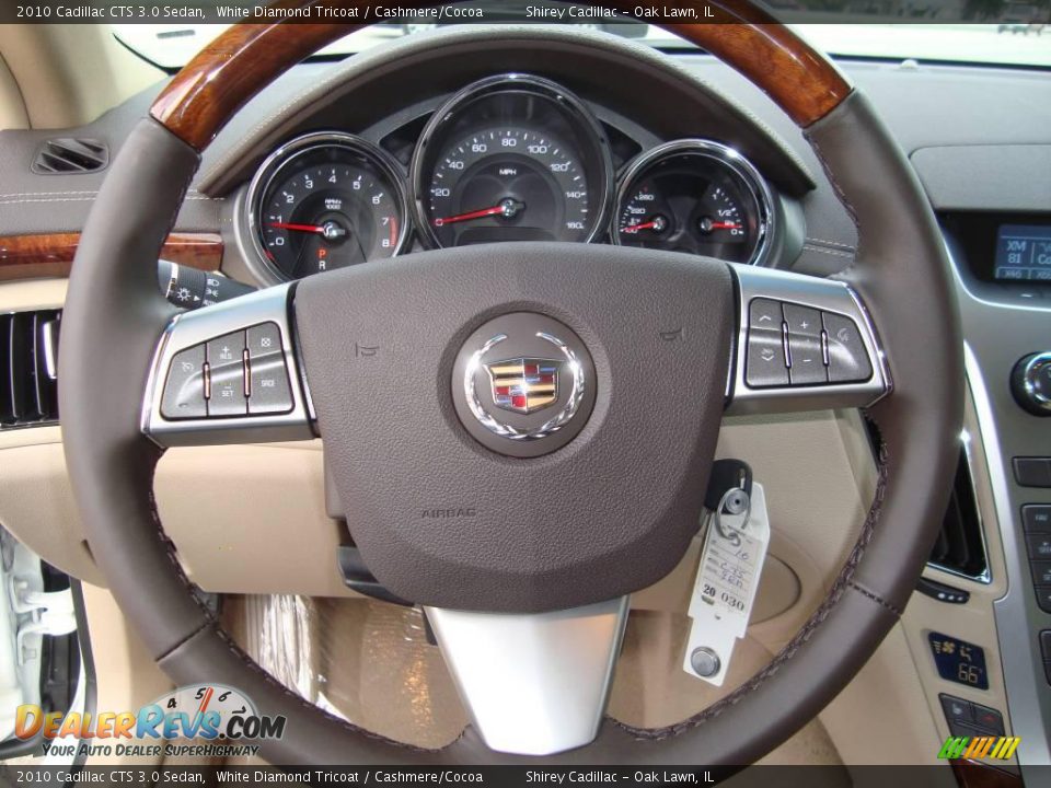 2010 Cadillac CTS 3.0 Sedan White Diamond Tricoat / Cashmere/Cocoa Photo #15