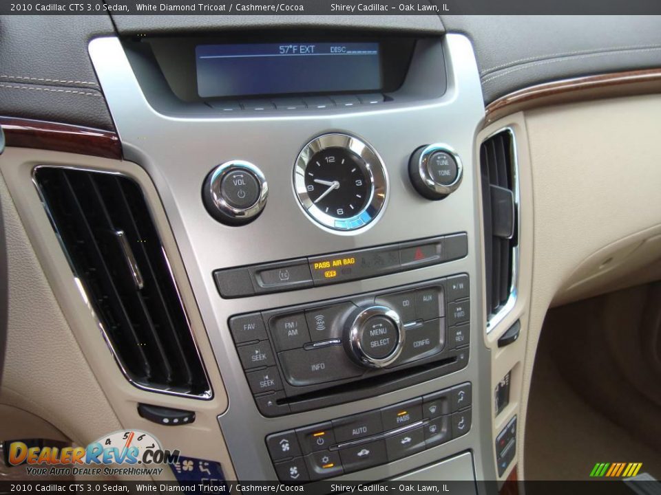 2010 Cadillac CTS 3.0 Sedan White Diamond Tricoat / Cashmere/Cocoa Photo #16