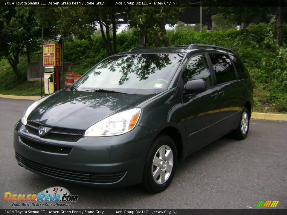 2004 Toyota Sienna CE Aspen Green Pearl / Stone Gray Photo #4