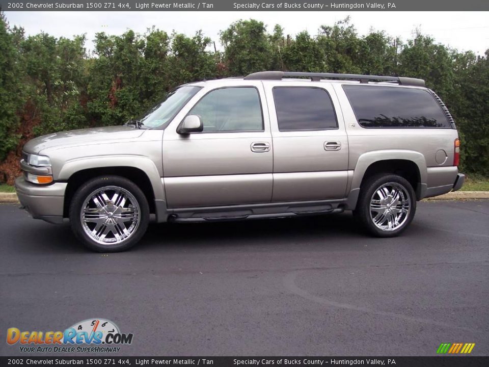 2002 Chevrolet Suburban 1500 Z71 4x4 Light Pewter Metallic / Tan Photo #4