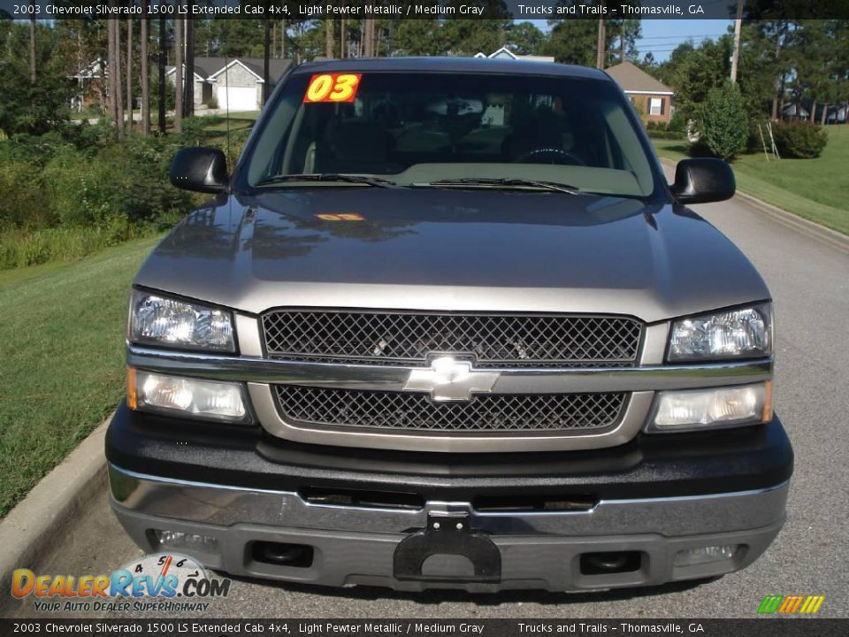 2003 Chevrolet Silverado 1500 LS Extended Cab 4x4 Light Pewter Metallic / Medium Gray Photo #3