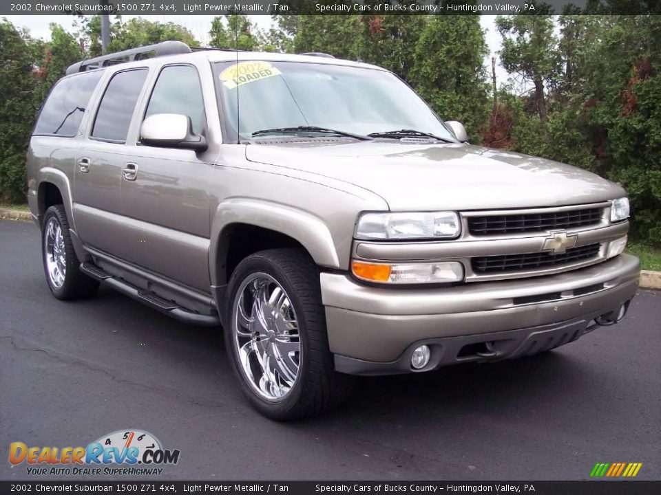 2002 Chevrolet Suburban 1500 Z71 4x4 Light Pewter Metallic / Tan Photo #16