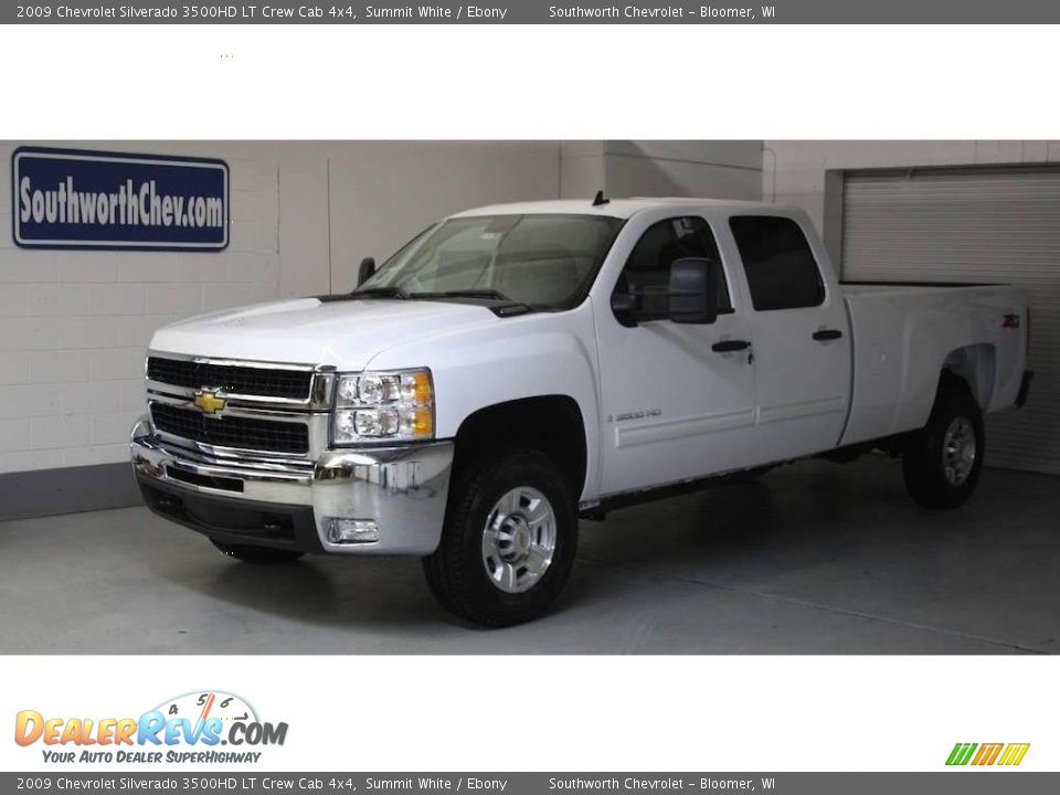 2009 Chevrolet Silverado 3500HD LT Crew Cab 4x4 Summit White / Ebony Photo #1