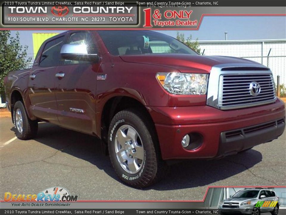 2010 Toyota Tundra Limited CrewMax Salsa Red Pearl / Sand Beige Photo #1