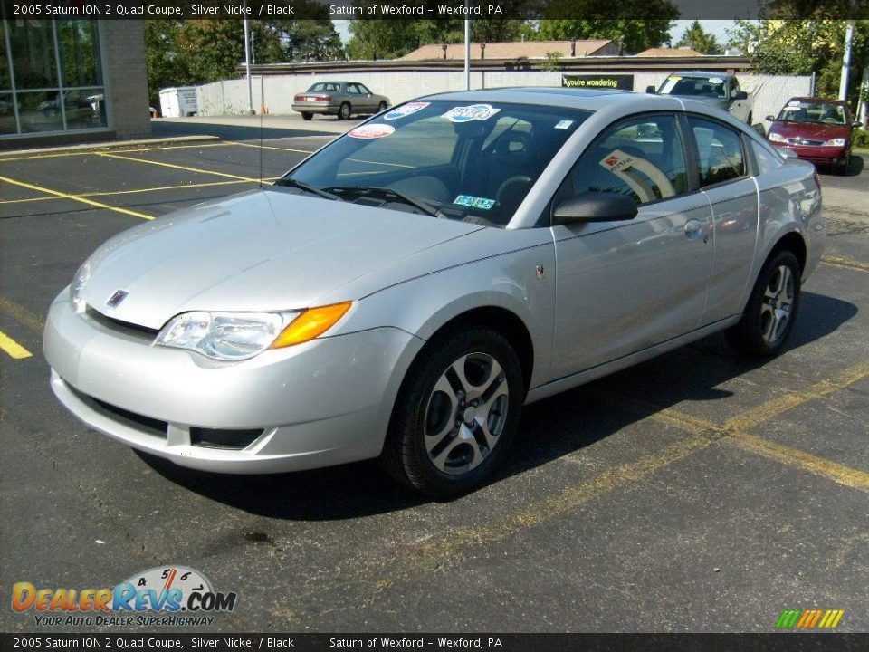 2005 Saturn ION 2 Quad Coupe Silver Nickel / Black Photo #8