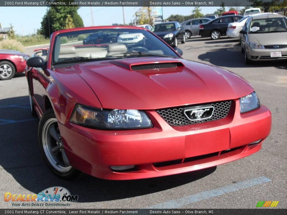 2001 Ford Mustang GT Convertible Laser Red Metallic / Medium Parchment Photo #6