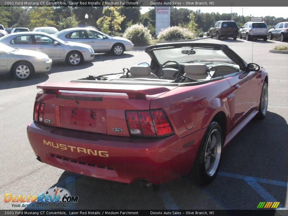 2001 Ford Mustang GT Convertible Laser Red Metallic / Medium Parchment Photo #8