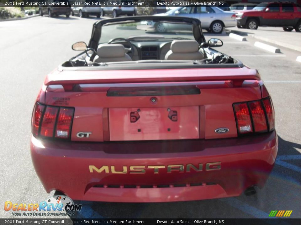 2001 Ford Mustang GT Convertible Laser Red Metallic / Medium Parchment Photo #9