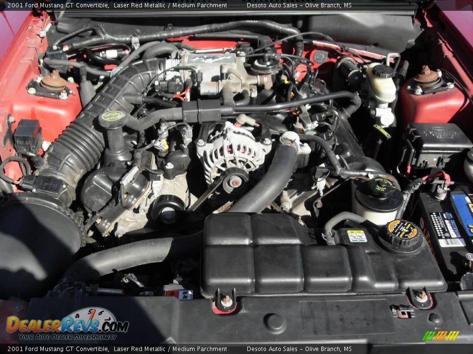 2001 Ford Mustang GT Convertible Laser Red Metallic / Medium Parchment Photo #21