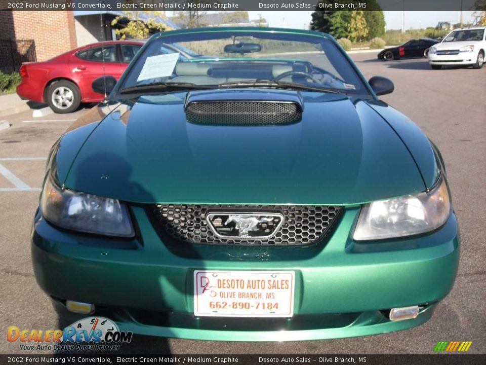 2002 Ford Mustang V6 Convertible Electric Green Metallic / Medium Graphite Photo #5