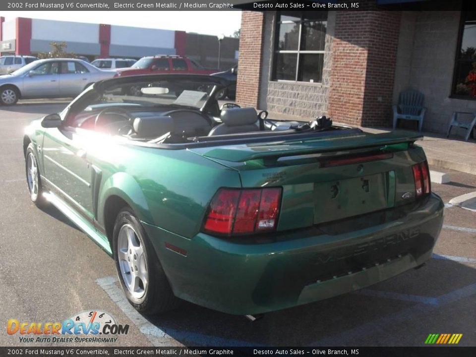 2002 Ford Mustang V6 Convertible Electric Green Metallic / Medium Graphite Photo #10