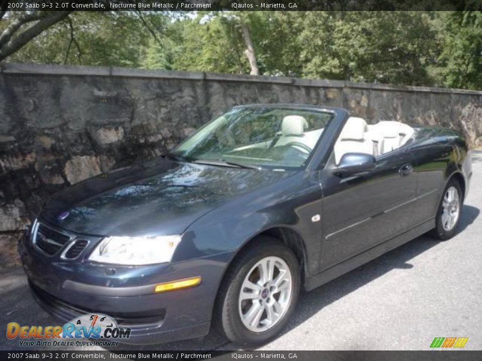 2007 Saab 9-3 2.0T Convertible Nocturne Blue Metallic / Parchment Photo #4
