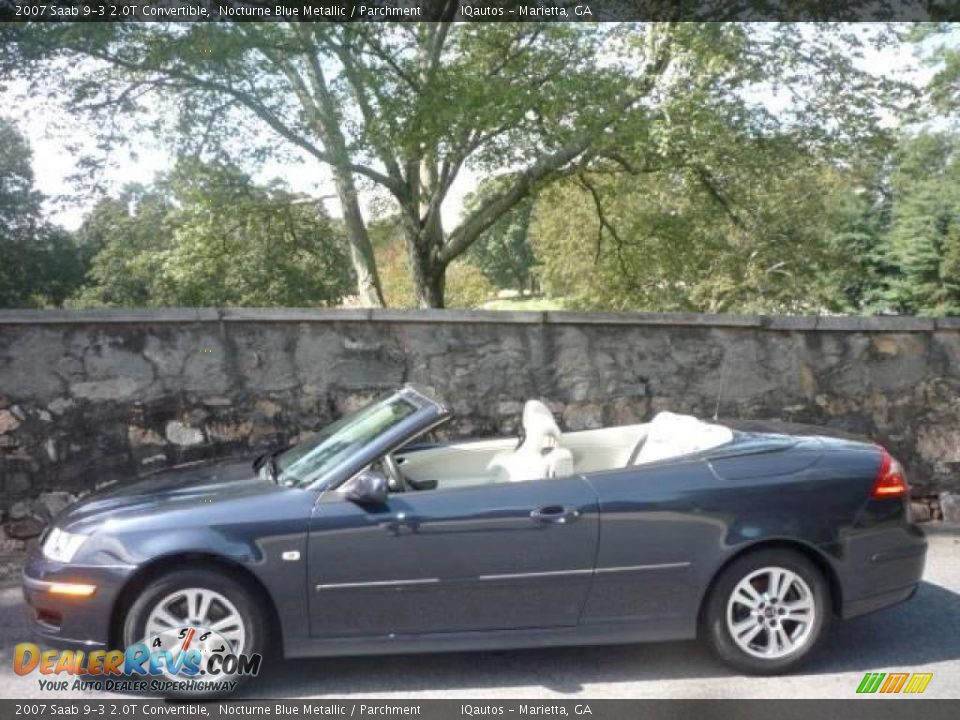 2007 Saab 9-3 2.0T Convertible Nocturne Blue Metallic / Parchment Photo #5