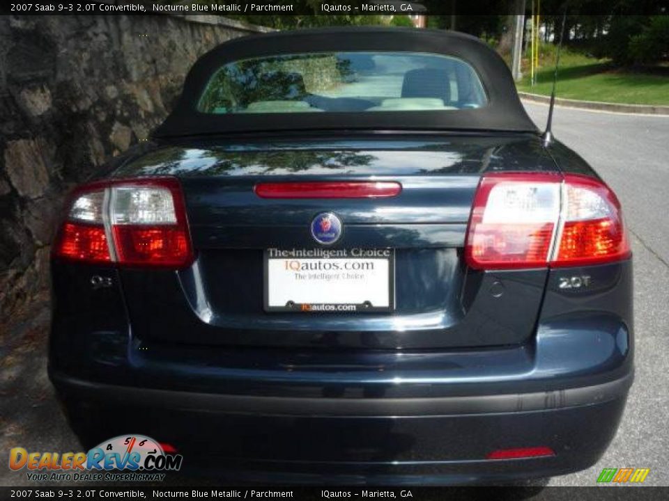 2007 Saab 9-3 2.0T Convertible Nocturne Blue Metallic / Parchment Photo #6