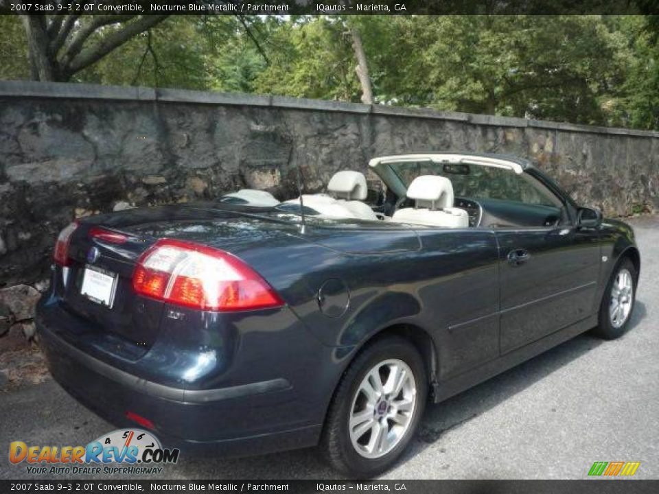2007 Saab 9-3 2.0T Convertible Nocturne Blue Metallic / Parchment Photo #11