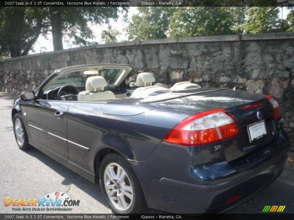 2007 Saab 9-3 2.0T Convertible Nocturne Blue Metallic / Parchment Photo #12