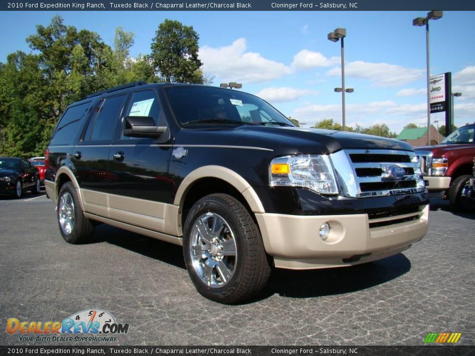 2010 Ford Expedition King Ranch Tuxedo Black / Chaparral Leather/Charcoal Black Photo #1