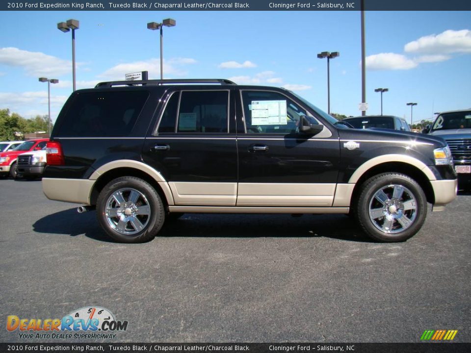 2010 Ford Expedition King Ranch Tuxedo Black / Chaparral Leather/Charcoal Black Photo #2