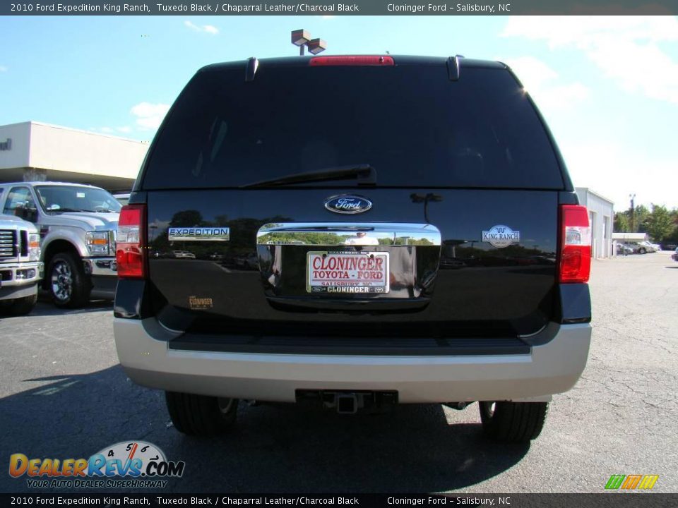 2010 Ford Expedition King Ranch Tuxedo Black / Chaparral Leather/Charcoal Black Photo #4