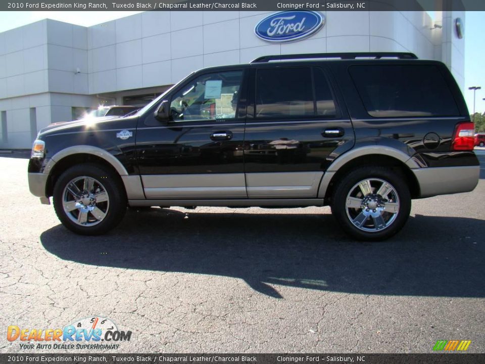 2010 Ford Expedition King Ranch Tuxedo Black / Chaparral Leather/Charcoal Black Photo #5