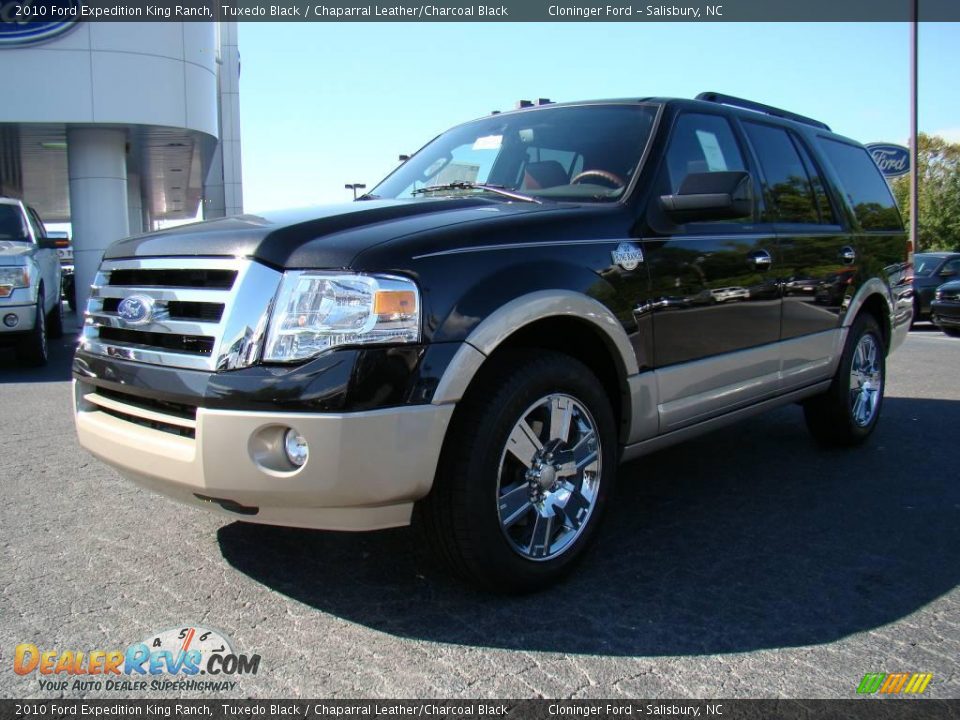 2010 Ford Expedition King Ranch Tuxedo Black / Chaparral Leather/Charcoal Black Photo #6
