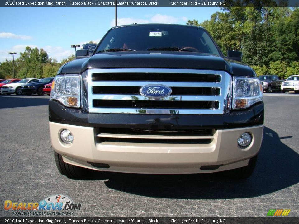 2010 Ford Expedition King Ranch Tuxedo Black / Chaparral Leather/Charcoal Black Photo #7