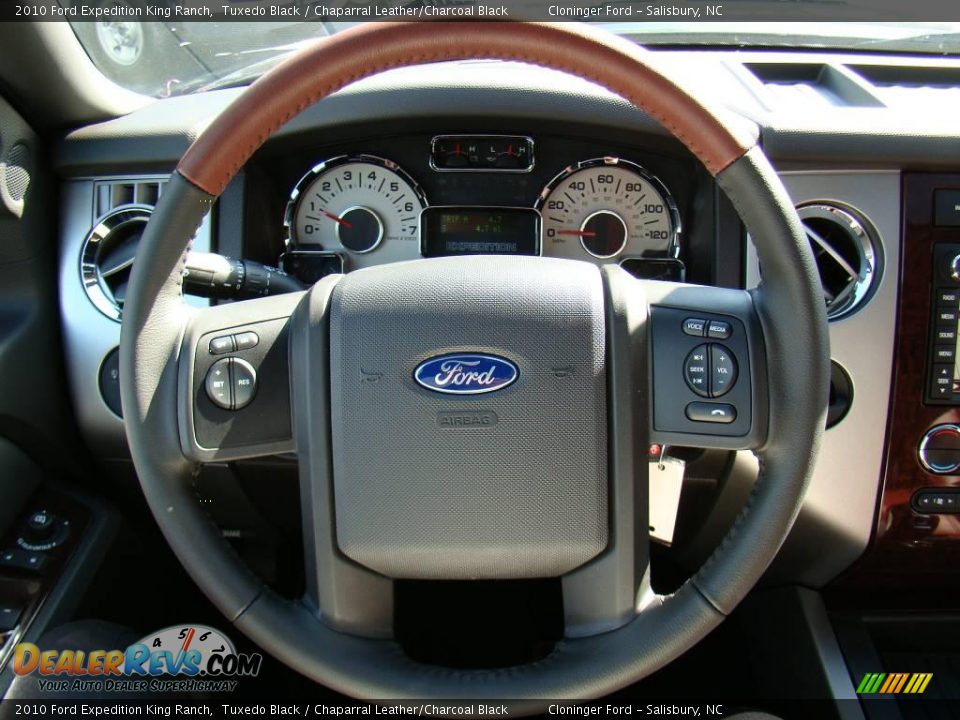 2010 Ford Expedition King Ranch Tuxedo Black / Chaparral Leather/Charcoal Black Photo #27