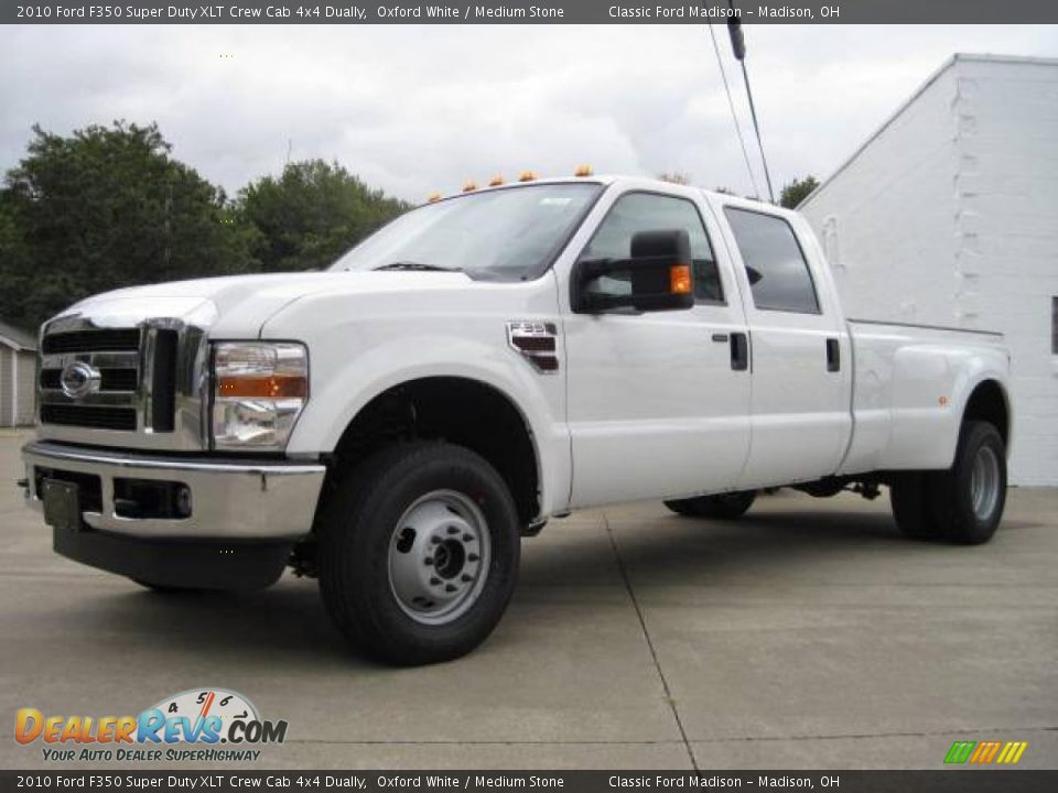 2010 Ford F350 Super Duty XLT Crew Cab 4x4 Dually Oxford White / Medium Stone Photo #1