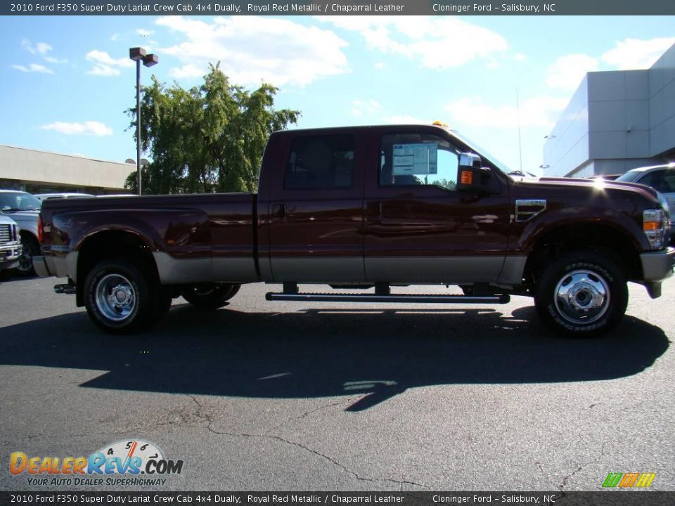 2010 Ford F350 Super Duty Lariat Crew Cab 4x4 Dually Royal Red Metallic / Chaparral Leather Photo #2