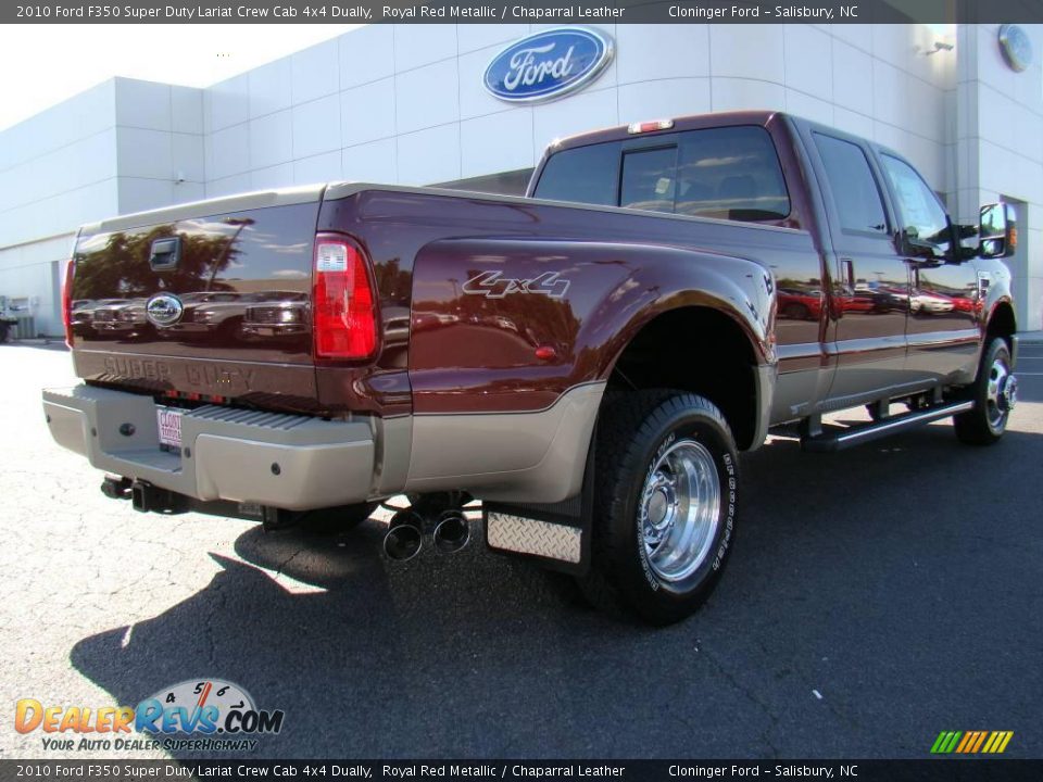 2010 Ford F350 Super Duty Lariat Crew Cab 4x4 Dually Royal Red Metallic / Chaparral Leather Photo #3