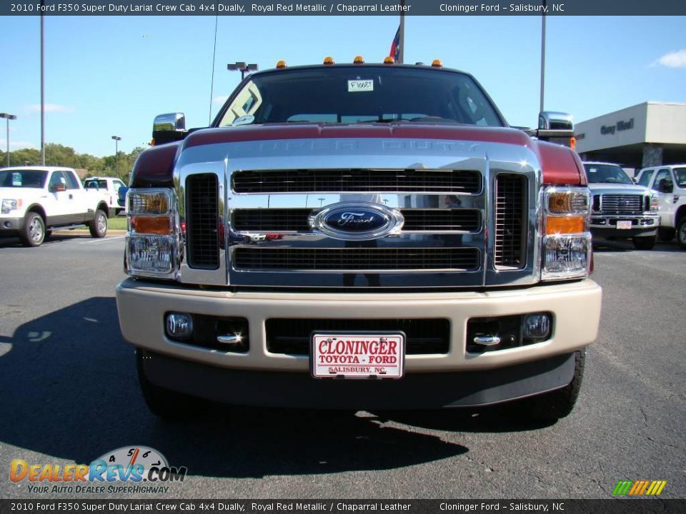 2010 Ford F350 Super Duty Lariat Crew Cab 4x4 Dually Royal Red Metallic / Chaparral Leather Photo #7