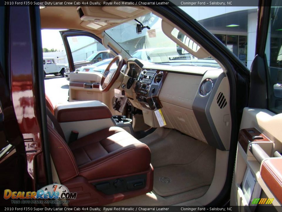 2010 Ford F350 Super Duty Lariat Crew Cab 4x4 Dually Royal Red Metallic / Chaparral Leather Photo #12