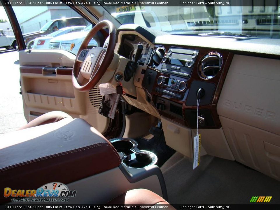 2010 Ford F350 Super Duty Lariat Crew Cab 4x4 Dually Royal Red Metallic / Chaparral Leather Photo #13