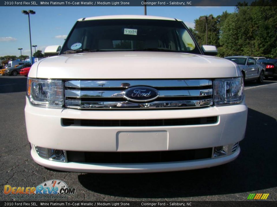 2010 Ford Flex SEL White Platinum Tri-Coat Metallic / Medium Light Stone Photo #7