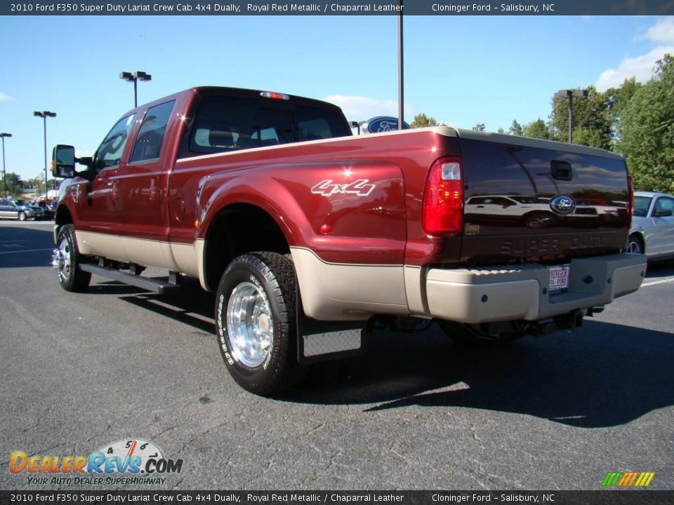 2010 Ford F350 Super Duty Lariat Crew Cab 4x4 Dually Royal Red Metallic / Chaparral Leather Photo #32